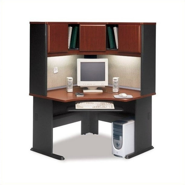 Bush Business Furniture Series A 48 Corner Computer Hutch Desk In Hansen Cherry Walmart Com Walmart Com
