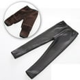 thumbnail image 2 of Godderr Kids Toddler Girls Fleece Faux Leather Pants Baby Thick Warm Strech Leggings Tights Teens Thick Trousers for 3-12 Years, 2 of 7