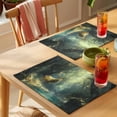 thumbnail image 4 of Green Forest Deer Placemats Set of 4 Fantasy Vintage Nature Scenery Place Mats Indoor Wipeable Table Mats Washable Cloth Dining Table Placemats for Kitchen Holiday Party Home Decor 13x19 Inch, 4 of 9