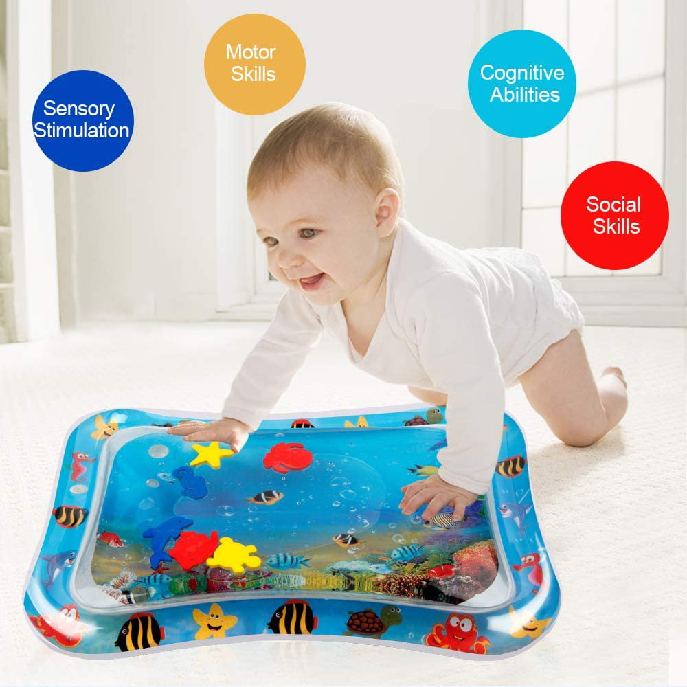 Dash & Splash Tummy Time Water Mat for Infants & Toddlers Sensory Toys for Baby 