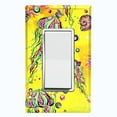 thumbnail image 1 of Metal Light Switch Wall Plate Outlet Cover (Jellyfish Sea Snail Starfish Yellow Glitter Reef Bubbles - Single Rocker), 1 of 2