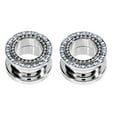 thumbnail image 2 of Pair of Tunnels Screw Fit Surgical Steel with 2 Color Cubic Zirconia Jewels, 2 of 3