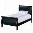 thumbnail image 5 of 1pc Black Finish Twin Size Traditional Louis Philippe Style Wooden Bedroom Bed with Headboard, Footboard and Rails, 5 of 5