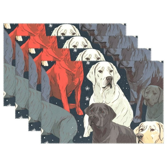 Dogs Stars 12×18 inch Placemats Heat Resistant Washable Foldable Rectangular Placemats Set Decoration Indoor Outdoor for Kitchen Dining Table 1PC