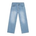 thumbnail image 5 of LODIENY Men Wide Leg Baggy Jeans Y2k Casual Loose Fit Washed Denim Pants Streetwear Work Office Hip Hop Vintage 2000s Jean Trousers with Pockets Light Blue XS, 5 of 5