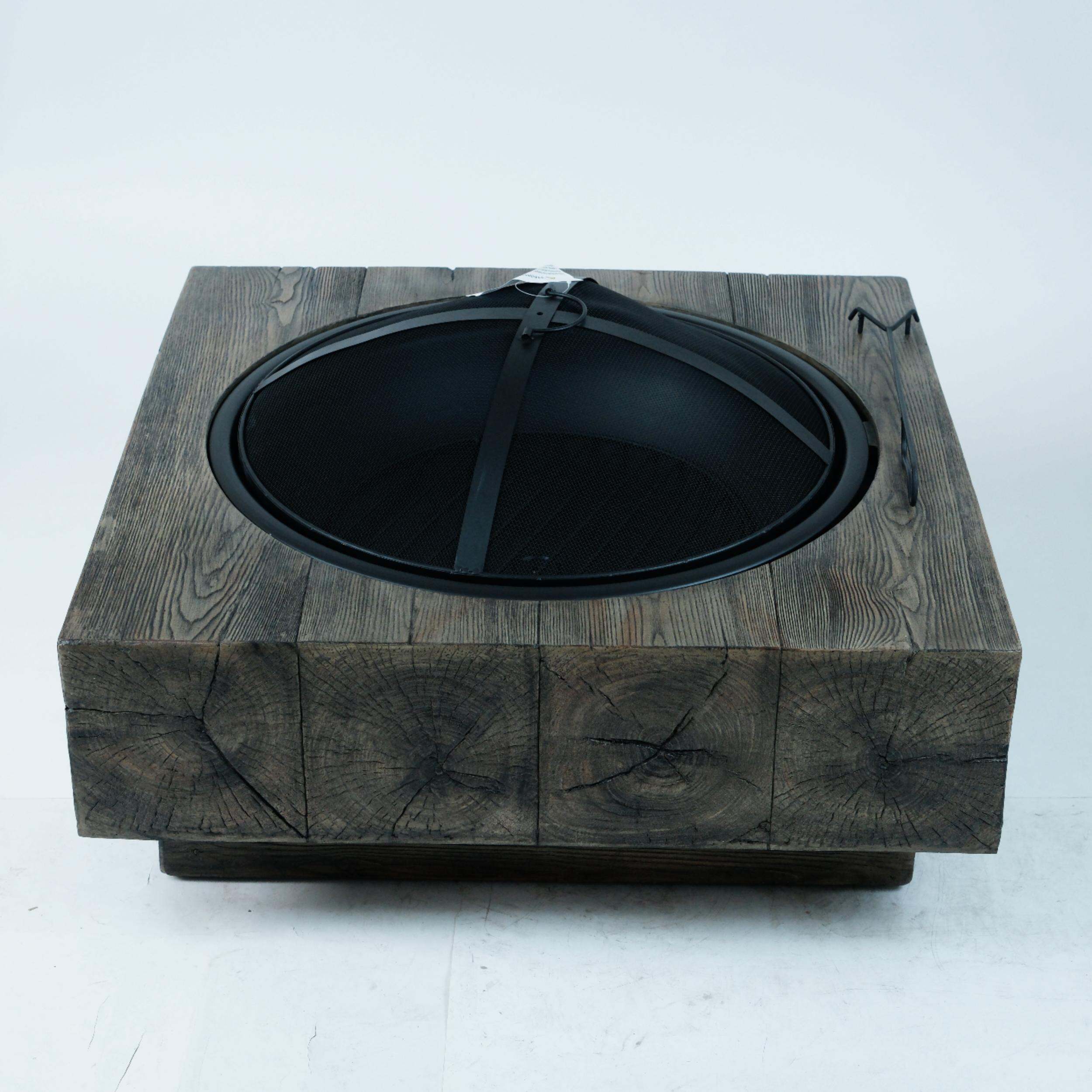 Outdoor Heater Wood-Fueled Outdoor Fire Pit with Wood Grain Design,Patio Heater