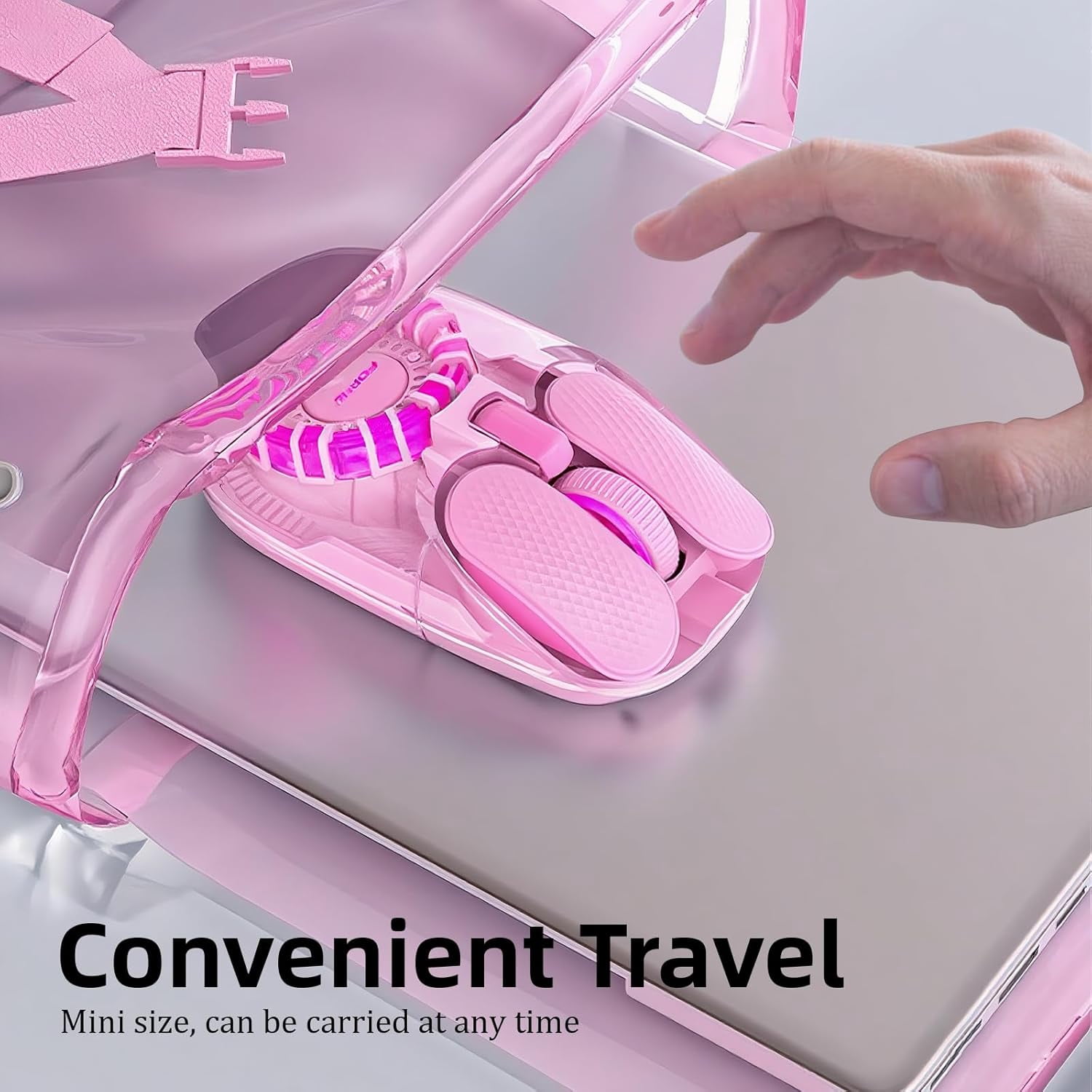 Wireless Bluetooth Mouse, Transparent BT 5.1+2.4G Dual-Mode Mouse with Magnetic Top Cover, RGB Backlit Rechargeable Computer Mouse for Laptop PC MacBook iPad