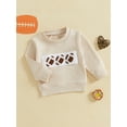 thumbnail image 3 of Suealasg Little Girls Boys Spring Fall Sweatshirt 1T 2T 3T 4T Kids Long Sleeve Round Neck Football Letter Print Pullover Tops Toddler Casual Sports Style Sweatshirt, 3 of 7