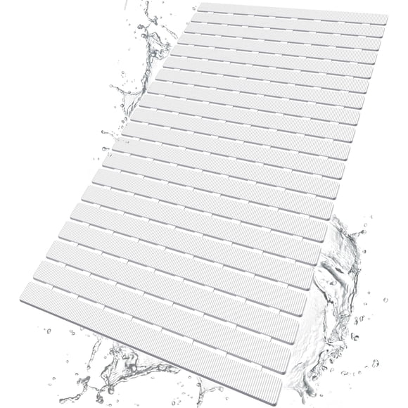 BEMISO Shower Mat Non Slip Bathtub Mat with Suction Cups and Drain Holes 27.5 x15.7 Inch Bath Mat for Tub & Shower.Easy Dry,Easy to Cut,Eco-Friendly