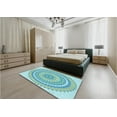 thumbnail image 5 of Ahgly Company Machine Washable Indoor Round Transitional Aquamarine Green Area Rugs, 5' Round, 5 of 7