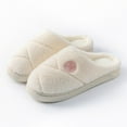 thumbnail image 6 of Diamond Quilting With Two Tone Slippers Women Fuzzy House Slippers With Memory Foam Slip On House Shoes Warm Cozy Slipper Indoor Washable Bedroom Shoes White 40, 6 of 7