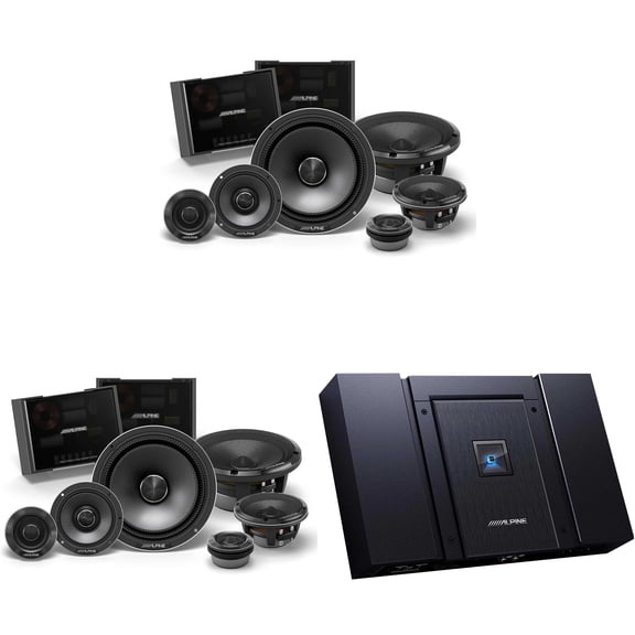 Alpine HDA-F60 Status Hi-Res 4-Ch Amp & (2) HDZ-653 6.5" 3-Way Audio Upgrade Bundle