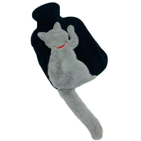 Hot Water Bottle Imitation Rabbit Plush Cute Long-Tail Cat Water Injection Pvc Explosion-Proof Hand Warmer Removable And Washable Warm Water Bag