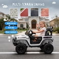 thumbnail image 5 of 24V Kids Ride On Car with Remote Control, 400W Power Motors, 4 Wheels Suspension Toy Car for Kids, Bluetooth, USB, Music, LED Lights, Power Display, Electric Car for Kids Ages 3+, White, 5 of 7