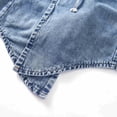 thumbnail image 6 of Jean Jacket for Women Waist Cinching Hooded With Belt Windbreaker Long Sleeved Cardigan Denim Jacket Coat with Pockets, 6 of 7