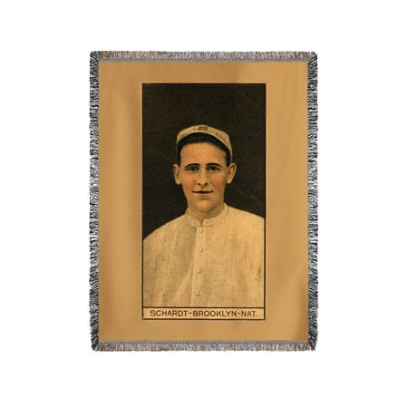 Dover Blanket - Brooklyn Dodgers - Wilbur Schardt - Baseball Card (60x80 Woven Chenille Yarn Blanket)