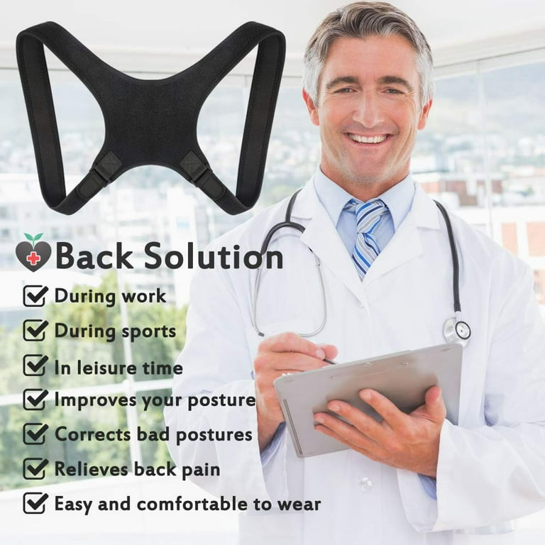 Sports Posture Correction Straight Shoulder Back Shoulder Belt, Black  Adjustable Breathable Back Brace Shoulder Strap Back Brace Posture Trainer  for