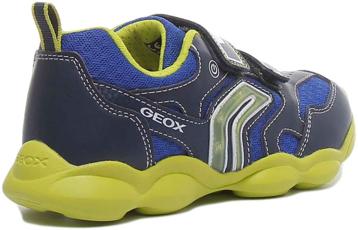 Geox J Munfrey Infant's 2 Strap Hook And Loop Sneakers In Navy Size 8.5