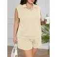 thumbnail image 6 of Cuteduck Womens Plus Size Two Piece Outfits Shorts and Short Sleeve Tops Lounge Sets Shorts Summer Tracksuit Sweatsuit Set 1X-5X, 6 of 6