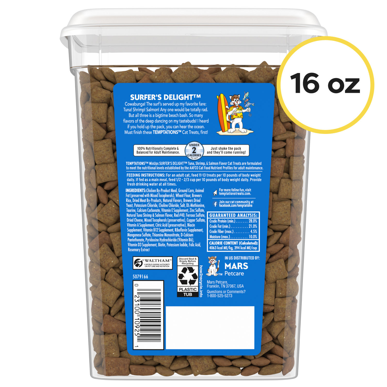 Temptations Mixups Surfer's Delight Cat Treats Tub photo 5
