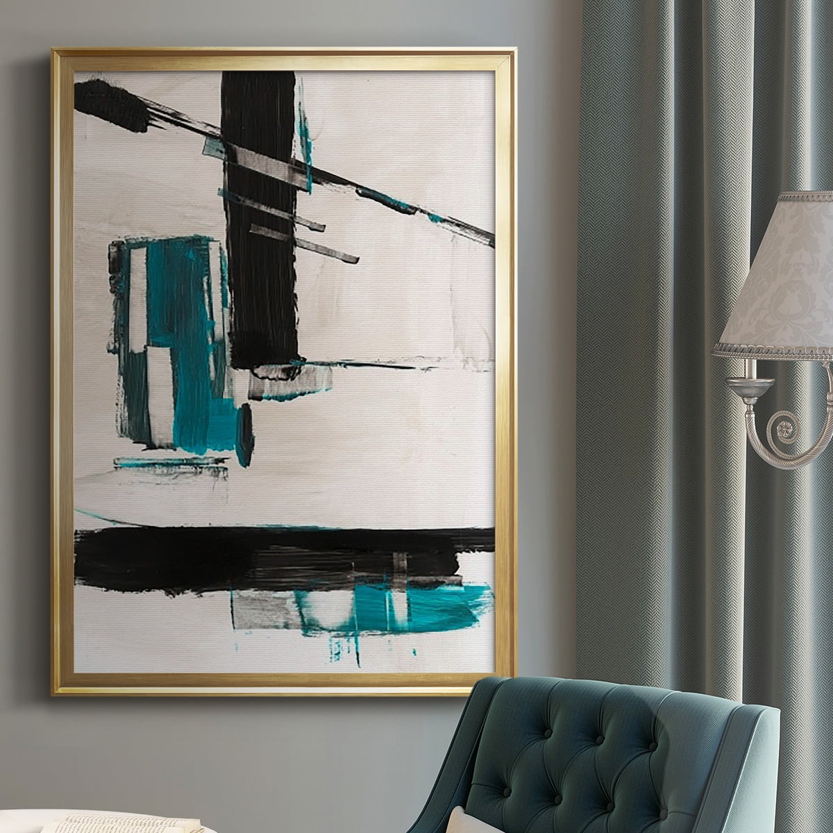 Geometry Notes II Premium Framed Print, in Gold, Black, or Silver - Ready to Hang