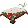 thumbnail image 2 of Christmas Cardinal Table Cloth Waterproof Tablecloths, Winter Xmas Poinsettia Holly on Linen Tablecloth Dining Table Cover for Kitchen Party Tabletop Outdoor, Rectangle Tablecloth 60x102 Inch, 2 of 9
