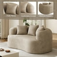 thumbnail image 2 of Wiilayok 68.5" Modern Chenille Sofa,Curved Sofa with Deep Seat,Cloud Compression Sofa Couch for Living Room,No Assembly,Light Brown, 2 of 12