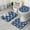 Blue Pioneer Flower-2, variant on Blue Floral and Petal Pattern Bathroom Rugs Sets 3 Piece,Toilet Cover Set,Absorbent Non Slip Bathroom Mats Sets with U-Shaped Contour Rug Toilet Rug Set