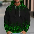 thumbnail image 2 of ZCFZJW Fashion 3D Flame Pattern Print Long Sleeve Hooded Sweatshirts for Men Big and Tall Regular Fit Casual Drawstring Graphic Hoodie Outwear Coat Tops with Pocket Green L, 2 of 5