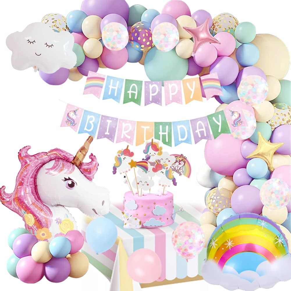 Unicorn 3D Unicorn Rainbow Foil Balloon Cute Girls Birthday Party Decoration 