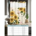 thumbnail image 6 of No Hook Cloth Fabric Shower Curtain with Snap in Liner, Sunflower Waterproof Shower Curtains Set with See Through Top Window, Farmhouse Floral Bee Brown Vintage Pink Yellow Bath Curtains 72"x78", 6 of 6
