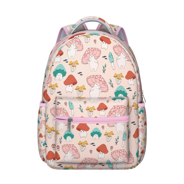 Cottagecore Fungi Backpack Boho Vintage Magical Forest Mushrooms and Fairy Tale Design Psychedelic Trippy School Bag