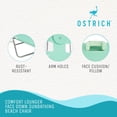 thumbnail image 3 of Ostrich Chaise Sunbathing Poolside Beach Chair w/Recliner Pool Chair, Teal, 3 of 12