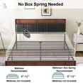 thumbnail image 6 of NISIEN Full Size Bed Frame, Platform Bed Full with Charging Station and Storage, PU Leather Upholstered Headboard, Black, 6 of 9