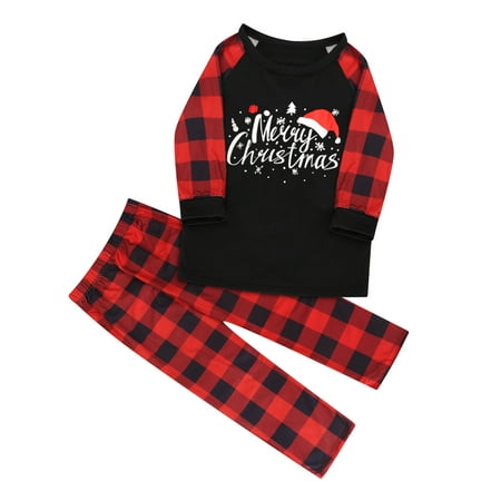 

Jialili Matching Family Christmas Pajamas Set Christmas Pjs For Family Set Red Plaid Top And Long Pants Sleepwear Sets Black 2Y