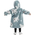 thumbnail image 4 of Wehilion 2-6YR Oversized Sweatshirt Hooded Blanket Sherpa Hoodie for Girls Boy Wearable Blanket Hoodie for Kids Toddlers, 4 of 6