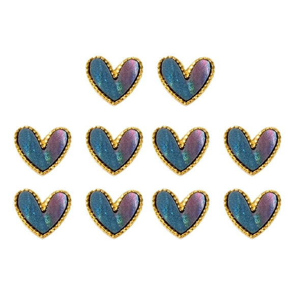 UDIYO 10Pcs/Set Nail Drill Luxury 3D Effect Gloss Peach Love Heart Nail Art Decorations Ornaments for Salon