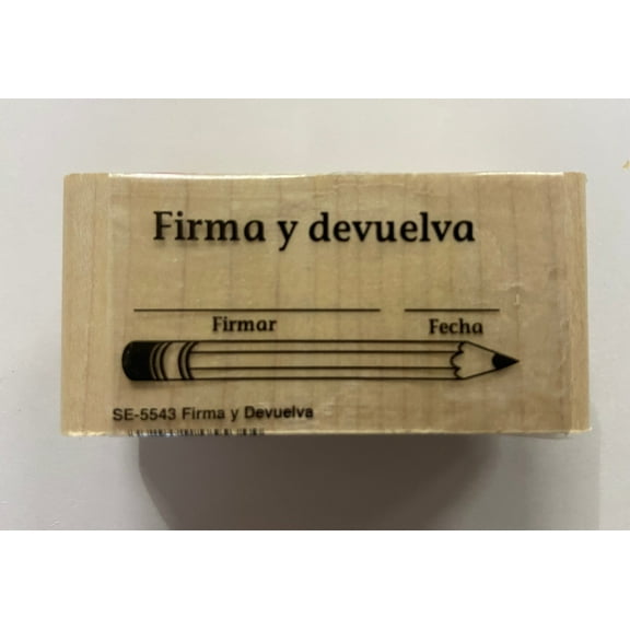 SHAPES ETC. Teacher's Stamp Spanish - Firma y devuelva (Sign & Return)
