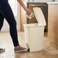 thumbnail image 3 of Compac Home Indoor Outdoor Pedal Trash Can Ivory - 6 gal Plastic Step-to-Open Garbage Can, 3 of 3