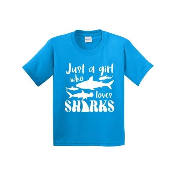 Inktastic Just a Girl Who Loves Sharks Youth T-Shirt