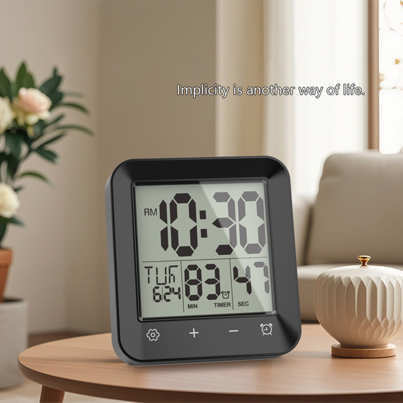 Bathroom Clock Kitchen Wall Clock with LCD Screens Shower Clocks with Suction Cup,Temperature Calendar Water Resistant