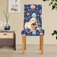 thumbnail image 4 of Yayeee 2 Pack Dining Chair Covers Stretch Parson Chairs Slipcovers Seat Protector, Yellow Jellyfish, 4 of 6