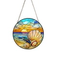 thumbnail image 2 of Hanging Wall Decor, Acrylic glass Suncatcher, Nautical Wall Decor, Beach House Decor, 8 Inch Round 2D Coastal Seascape Hanging Decoration for Indoor and Outdoor Use, 2 of 7