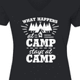 thumbnail image 4 of Inktastic What Happens at Camp Stays at Camp with Tent and Woods Women's V-Neck T-Shirt, 4 of 5