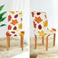thumbnail image 3 of Autumn Oak Maple Leaves Dining Room Chair Covers Fall Rea Orange Chair Slipcovers Stretch Seat Protector Removable Chair Cover For Home Kitchen Restaurant Hotel 4pcs, 3 of 7
