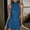 Blue, variant on ClodeEU Women's Halter High Neck Sleeveless Mini Dress,Slim Waist Flared Short Party Dress Beige,Women's Plus L