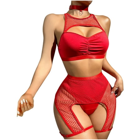 

Peach Lingerie for Women Lace Up Lingerie Set with Garter Deep V Teddy Minikleid Sexy See Through Teddy Chemise Nightwear V Chemise Sleepwear Open Back Bodysuit Babydoll