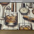 thumbnail image 5 of Ambesonne Man Cave Place Mats Set of 4, Iced Whiskey Watches Cigar, Standard Size, Amber Brown and Taupe, 5 of 5