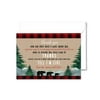 Lumberjack Baby Shower Thank You Cards and Envelopes (25 Pack) Boys Notecards Red and Black Plaid Stationery Set - Paper Clever Party
