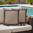 thumbnail image 4 of Black Brown Greek Key Outdoor Waterproof Pillow Covers, Geometric Greece Ancient Farmhouse Geo Decorative Square Throw Pillowcase Sofa Cushion Sham for Patio/Couch/Chair, 20"x20" 2 Pack, 4 of 8